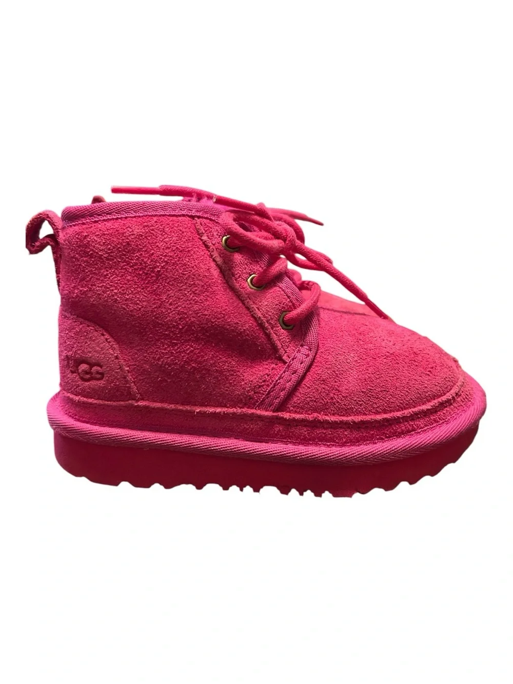 Ugg girls Pink Suede Lace-Up Boots sz 9